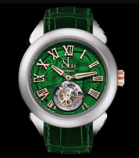 Jacob & Co. PALATIAL FLYING TOURBILLON HOURS & MINUTES TITANIUM (GREEN MINERAL CRYSTAL) Watch Replica PT520.24.NS.QG.A Jacob and Co Watch Price